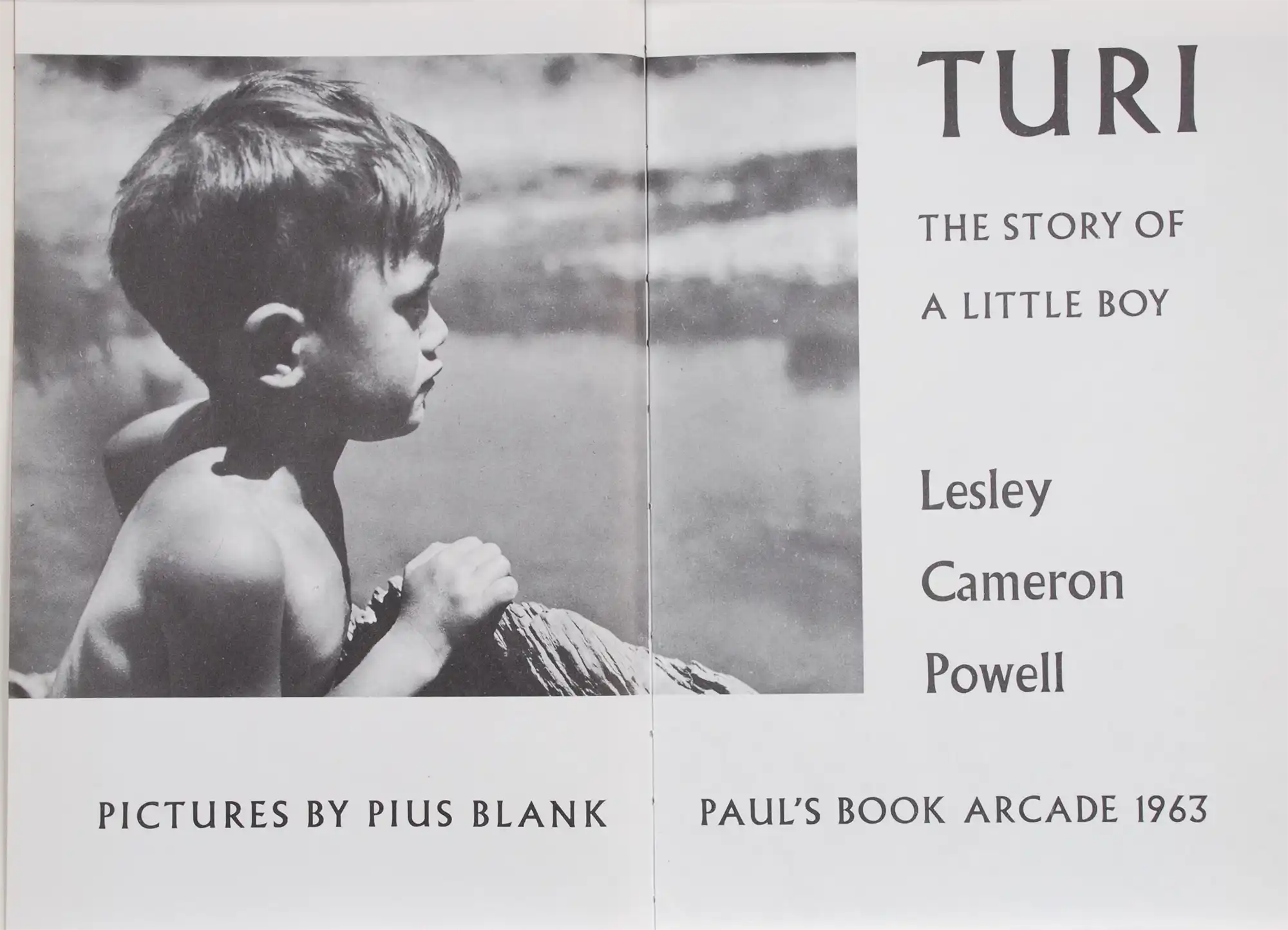 Lesley Cameron Powell. Turi: the story of a little boy. New Zealand: Paul’s Book Arcade, 1963